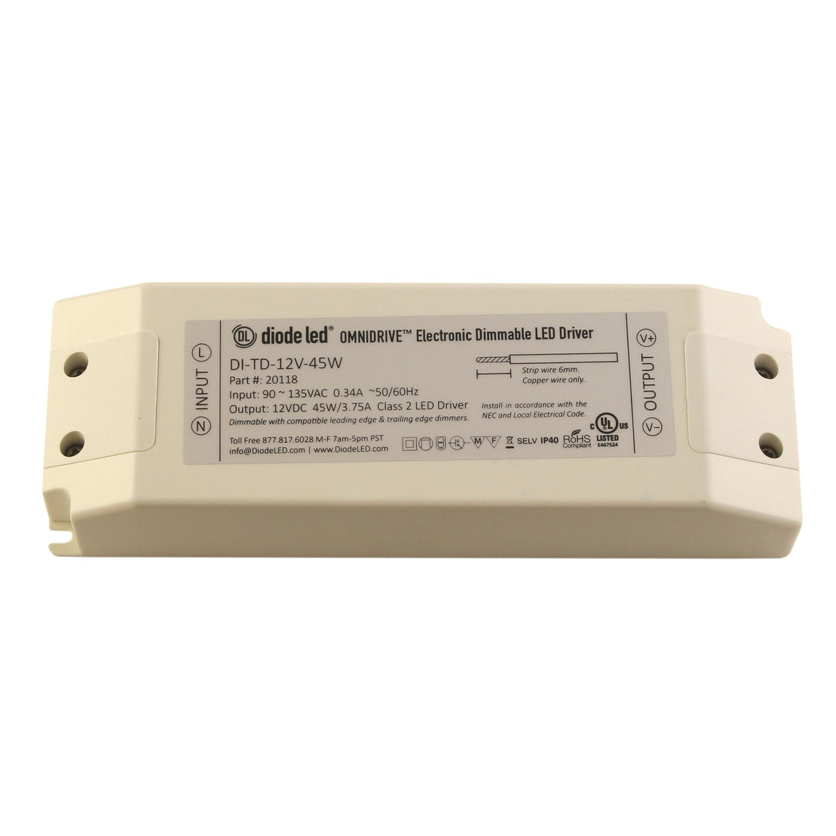 DI-TD-24V-30W 24V OMNIDRIVE Electric Dimmable Driver 30W