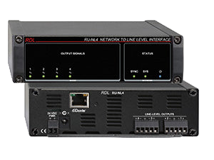 RU-NL4 Network to Line Level Interface Dante Input 4 Balanced Line Outputs