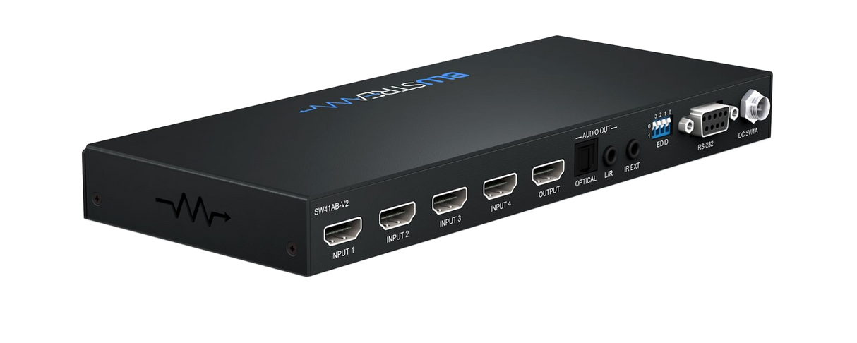 SW61AB 6-Way 4K 18Gbps HDMI 2.0 Switch with Optical & Analogue Audio Breakout, Auto-Switching, IP & RS-232