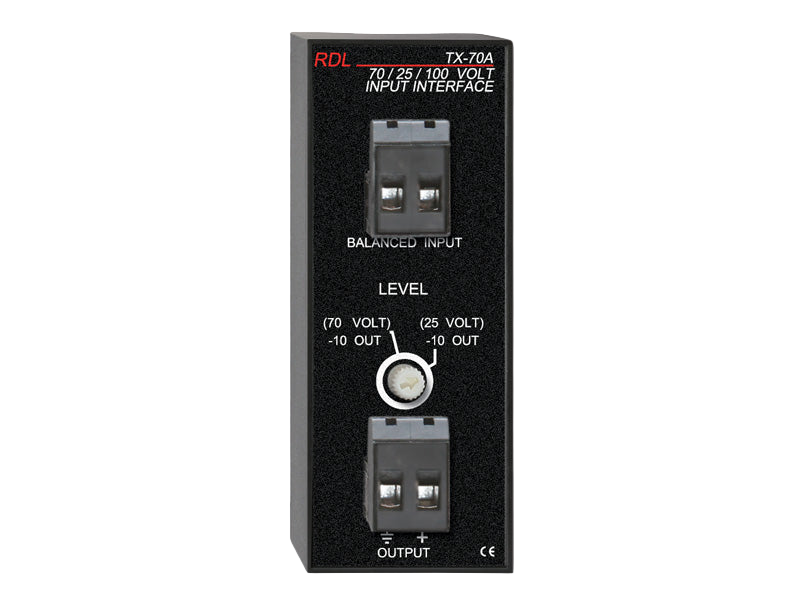 TX-70A 25 V, 70 V, 100 V Input Interface Unbalanced Line Out
