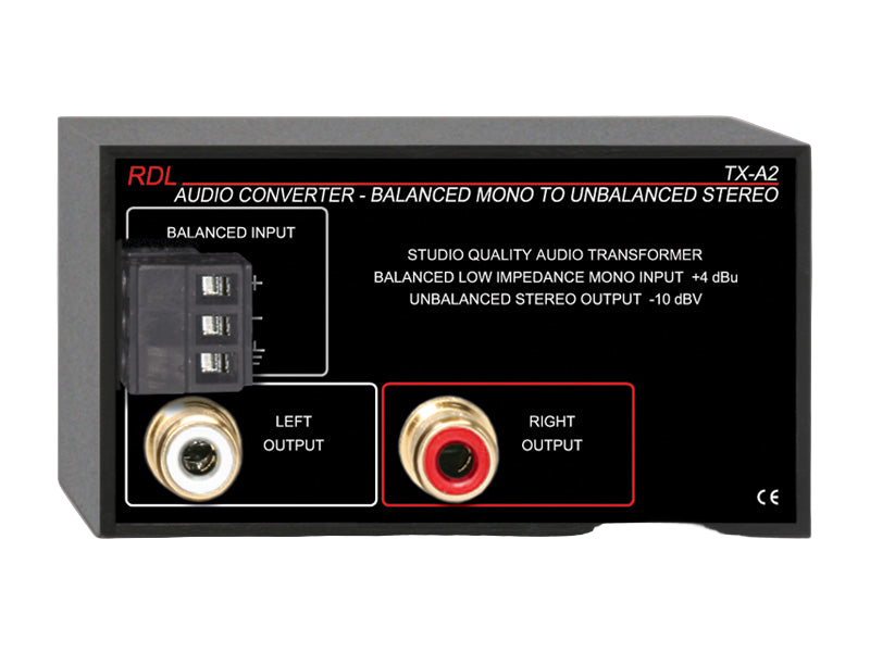 TX-A2 Audio Converter Balanced to Unbalanced Terminals Dual-RCA