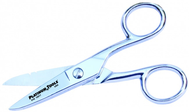Platinum Tools 15017C Electrician's 5" Scissor-Run Scissors Clamshell