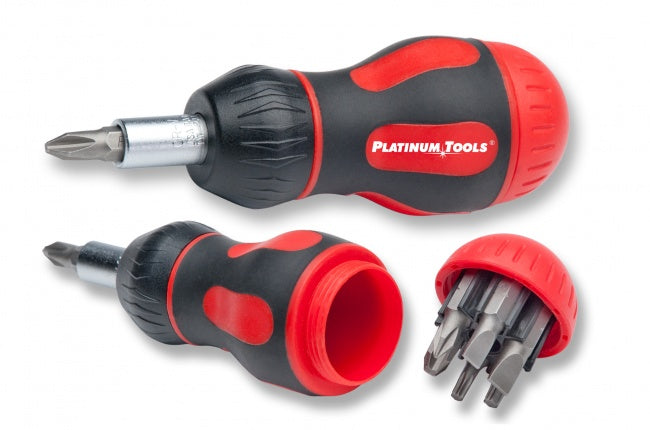 19120C 8-in-1 Ratcheted Stubby Screwdriver Clamshell