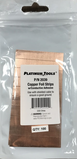 2039 Copper Foil Strips w/Conductive Adhesive 100/Bag