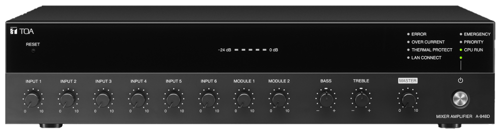 A824D Mixer Digital Amplifier 240W 6 Inputs + 2 Input Modules