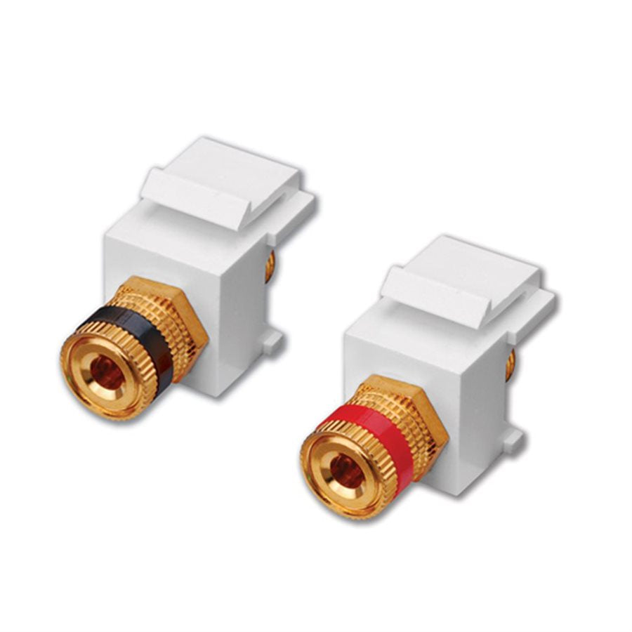 Vanco 820407 Binding Post Keystone Inserts White 1 Pair Red/Black