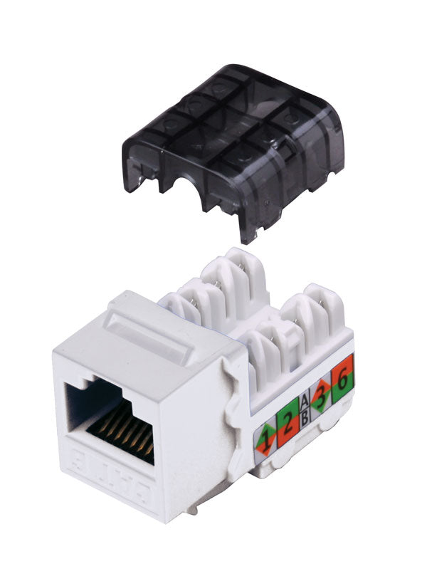 Vanco 820426 Cat6 90 Degree Keystone Inserts 8 Conductor White