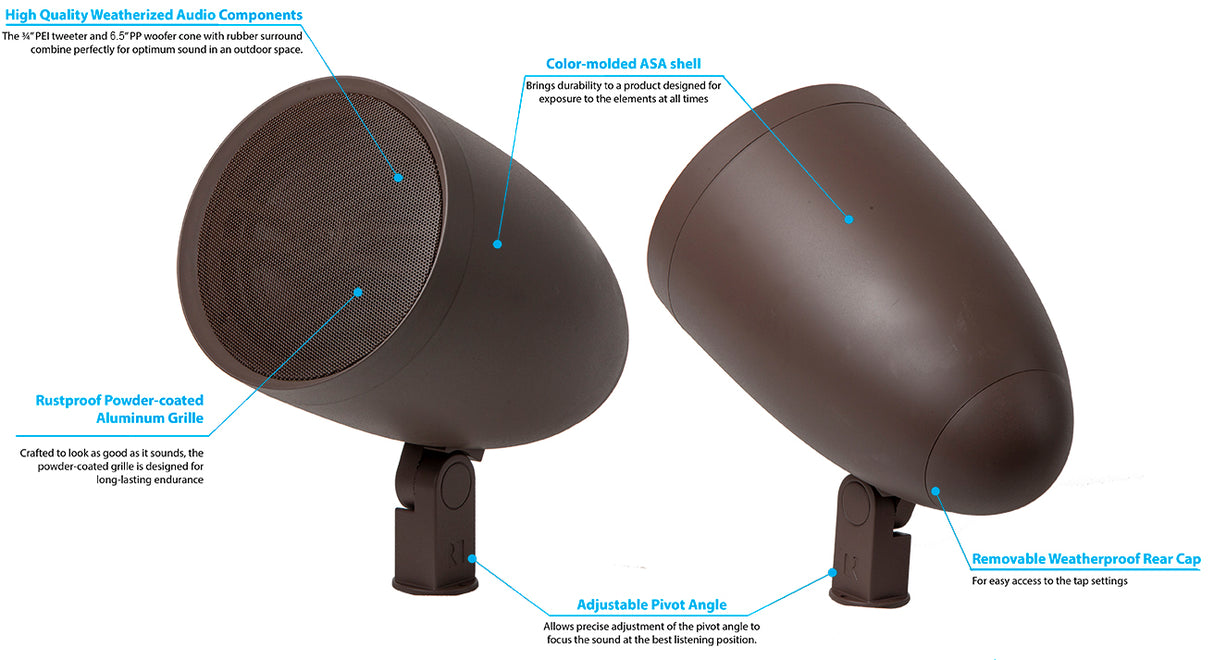 AW6LSBR 6.5" Landscape Satellite Speaker (Each)
