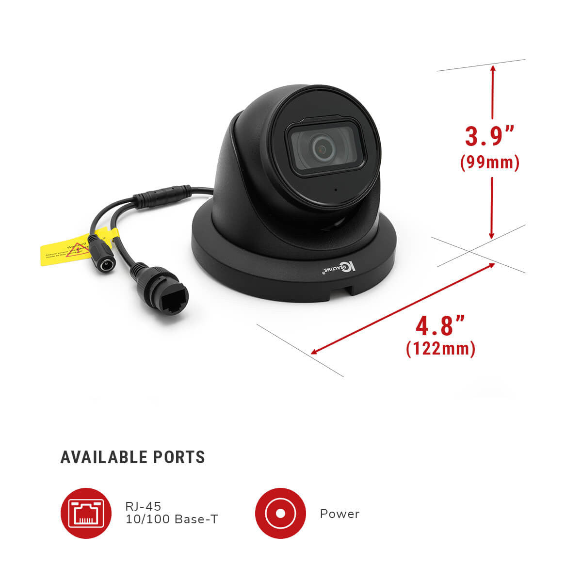 IC Realtime IPMX-E20F-IRB2 2MP IP Black Eyeball Dome Fixed 2.8mm Lens
