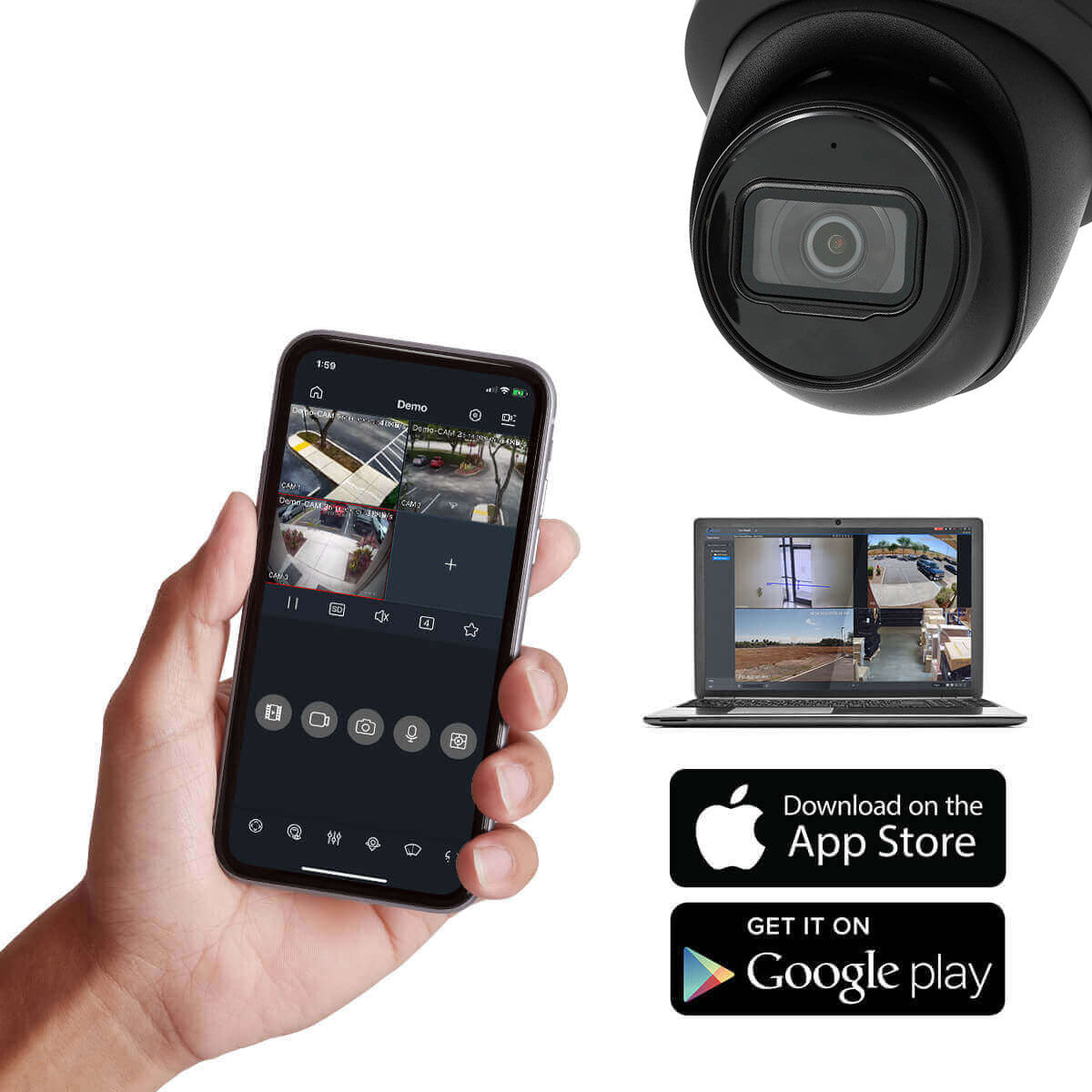 IC Realtime IPMX-E20F-IRB2 2MP IP Black Eyeball Dome Fixed 2.8mm Lens
