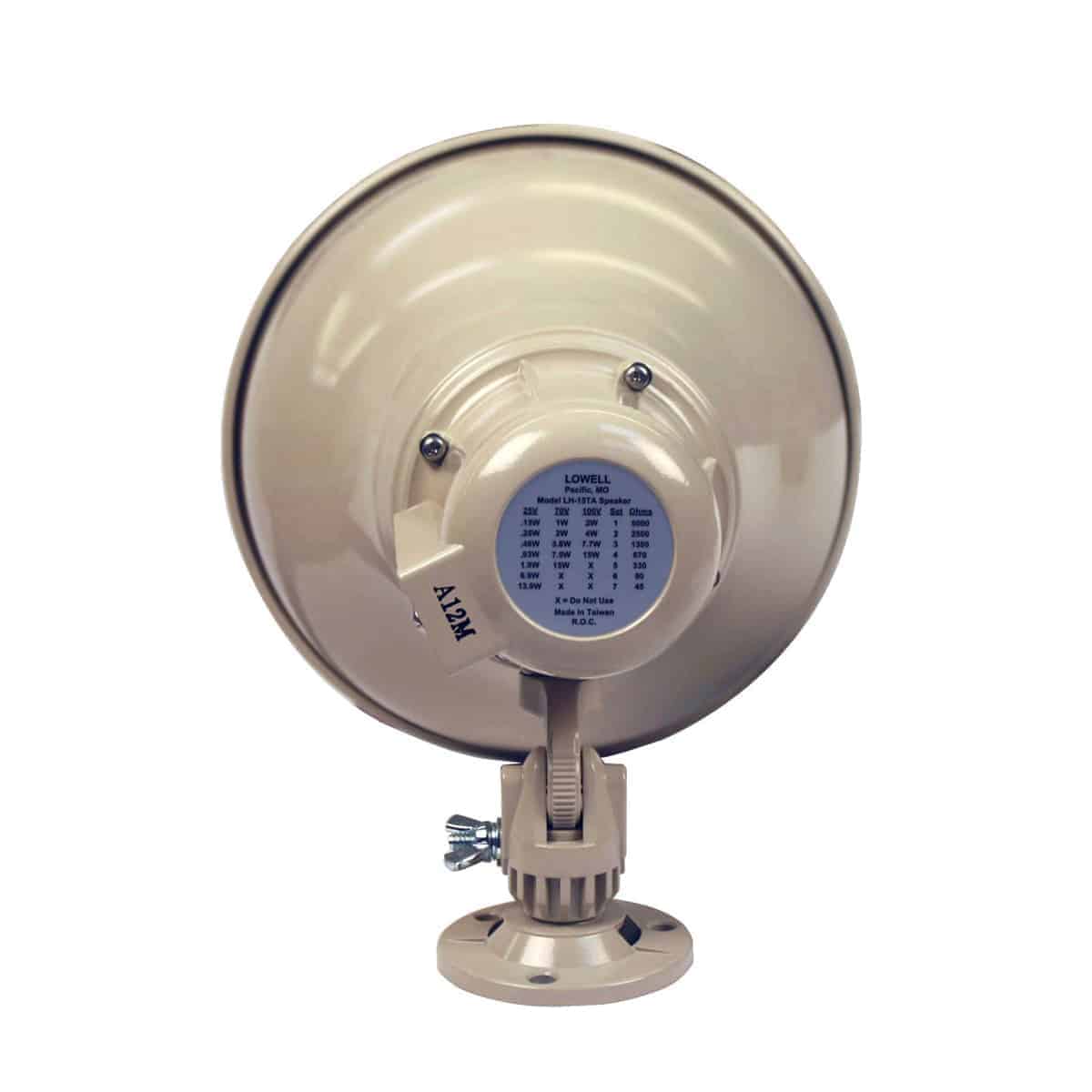 Lowell LH15TA Paging Horn 15W 70/25V Universal Swivel Mount Bracket Beige