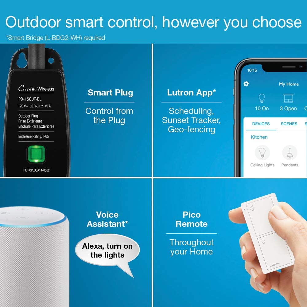PD-15OUT-BL Outdoor Smart Plug Black