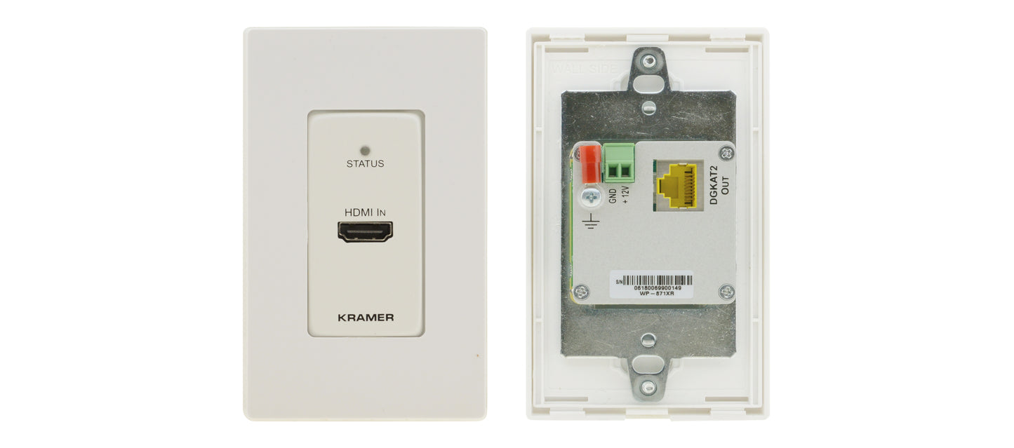 Kramer WP-871XR 4K HDR HDMI 1–Gang PoC Wall–Plate Transmitter Long Reach DGKat Special Order