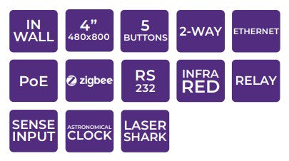 KX4 4" In-Wall Touchpanel Universal System Controller