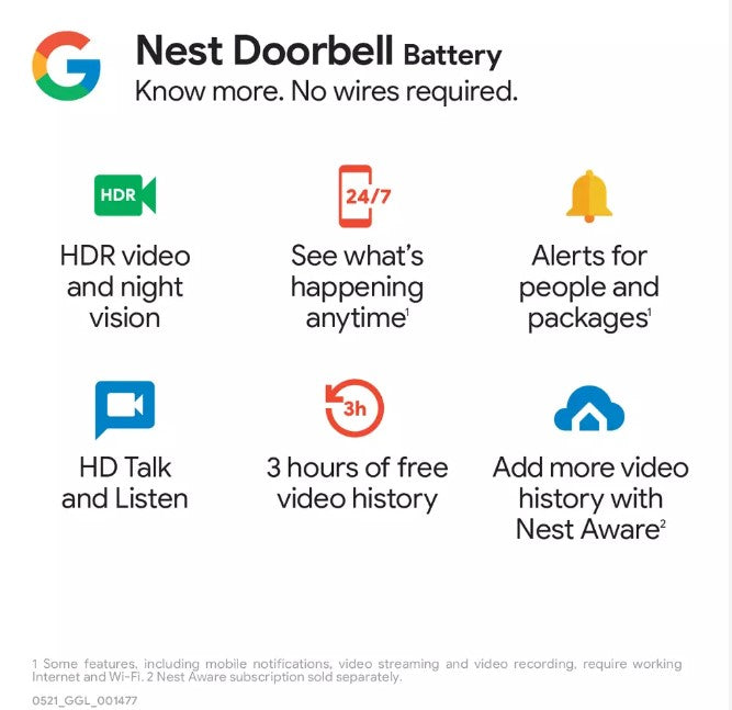 GA02268US Video Doorbell Battery Powered