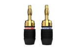 VME30027 Quicklock™ Gold Banana Connector Plug 2 Pairs (2 Black and 2 Red)