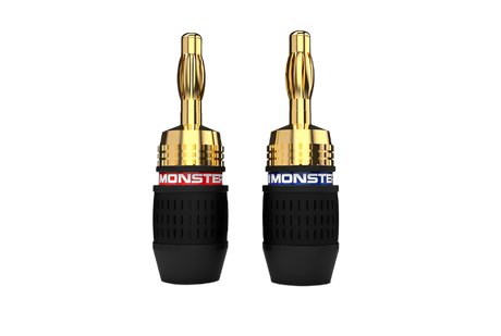 VME30027 Quicklock™ Gold Banana Connector Plug 2 Pairs (2 Black and 2 Red)