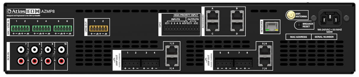 AZMP8 Atmosphere™ 8-Zone Signal Processor With 1200-Watt Amplifier