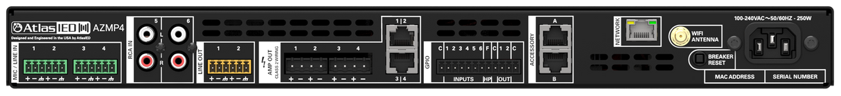 AZMP4 Atmosphere™ 4-Zone Signal Processor With 600-Watt Amplifier