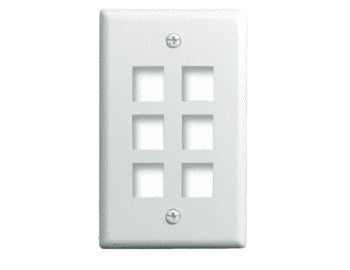 WP3406WH 1 Gang 6-Port Wall Plate