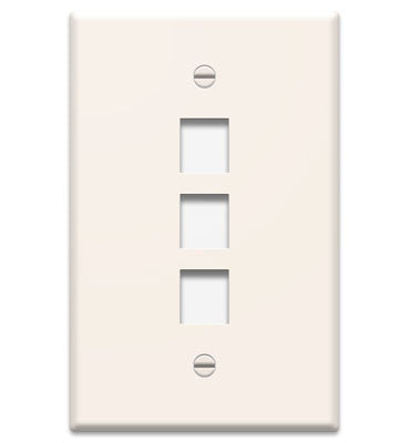 WP3403LA Single Gang Wall Plate, 3-Port, Light Almond