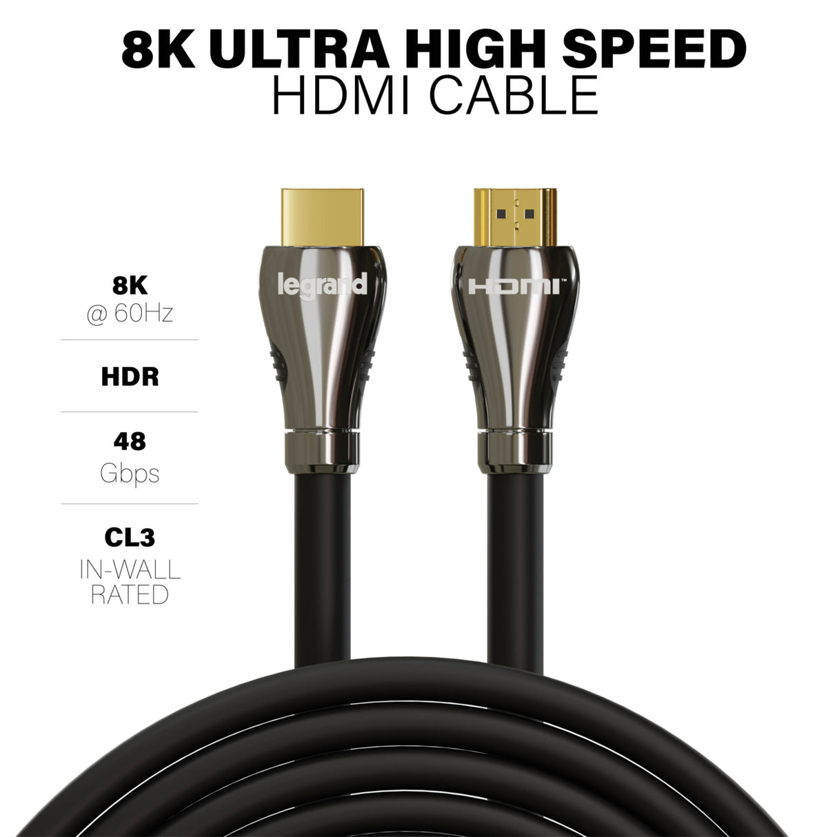 OnQ AC8K1MBK 8K Ultra High Speed HDMI 2.1 Cable 1M