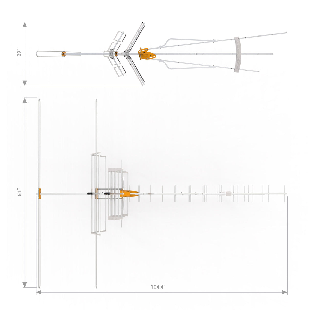 148383 DAT BOSS MIX LR antenna W/Preamp Long Range Low-VHF/High-VHF/UHF Repack ready Replaces 148381