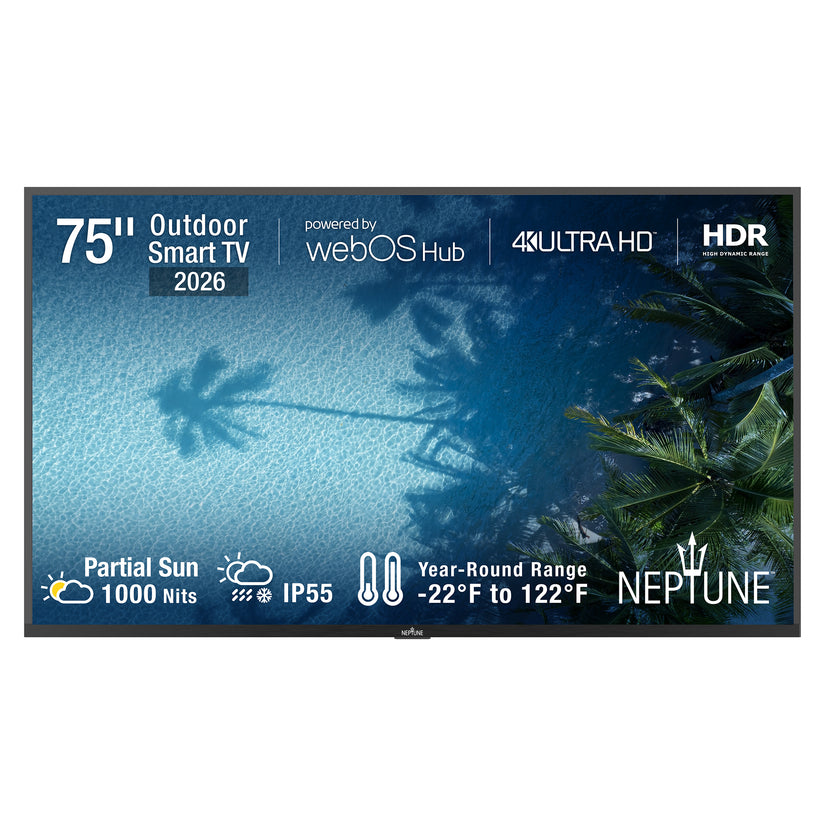 NT75PS1K 75" Neptune Partial Sun 4K TV 1000 Nits IP55 3Yr No Mount