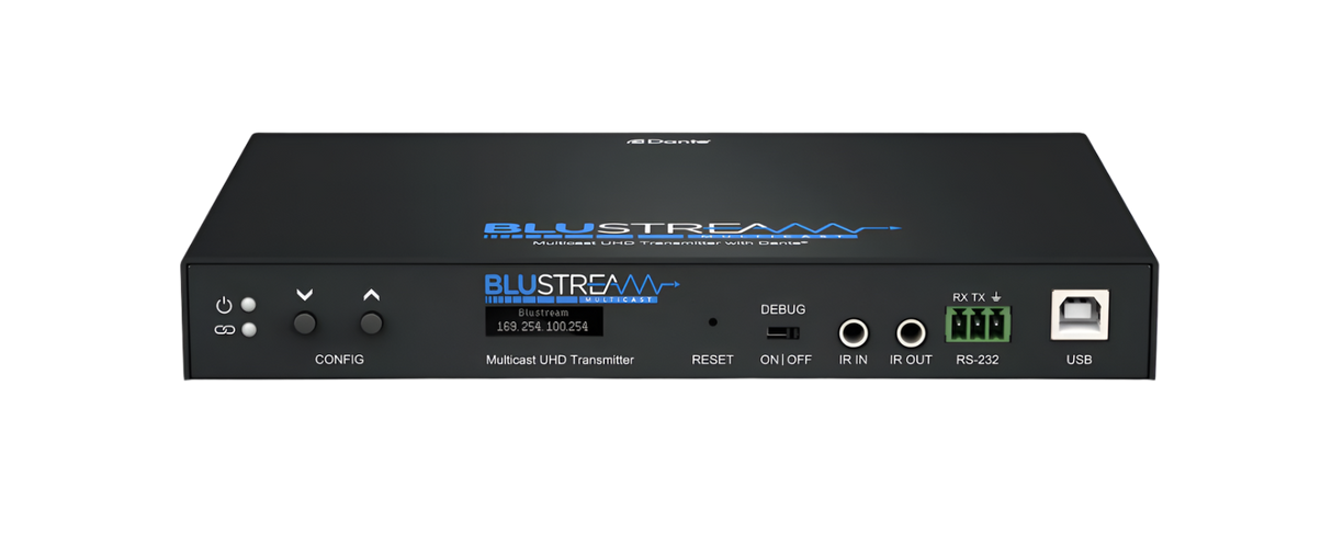IP250UHD-TX IP Multicast UHD Video Transmitter over 1Gb Network featuring Dante Integration