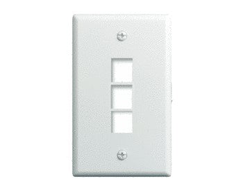 WP3403WH 1 Gang 3-Port Wall Plate White