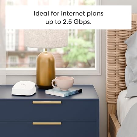 eero 7 Router Dual Band Supports Internet Plans up to 2.5 Gbps, Coverage up to 2,000 sq. ft