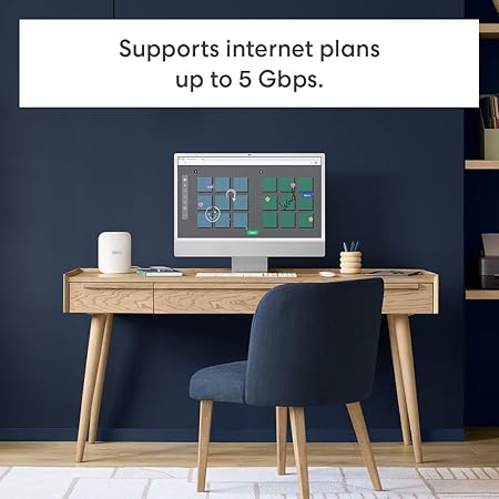 eero Pro 7 Router Tri Band Supports internet plans up to 5 Gbps, Coverage Up to 2,000 Square Feet