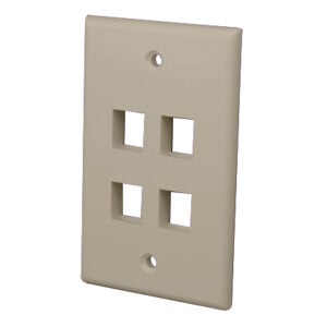 Multi-Media Keystone Wall Plate 4 Port