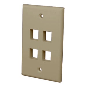 Multi-Media Keystone Wall Plate 4 Port