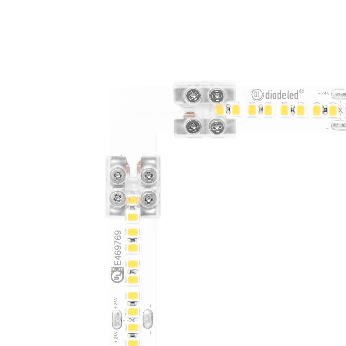 Tape Light 90-Degree Corner Connector With Attached 12mm Tape-to-Tape Terminal Blocks Pack of 5