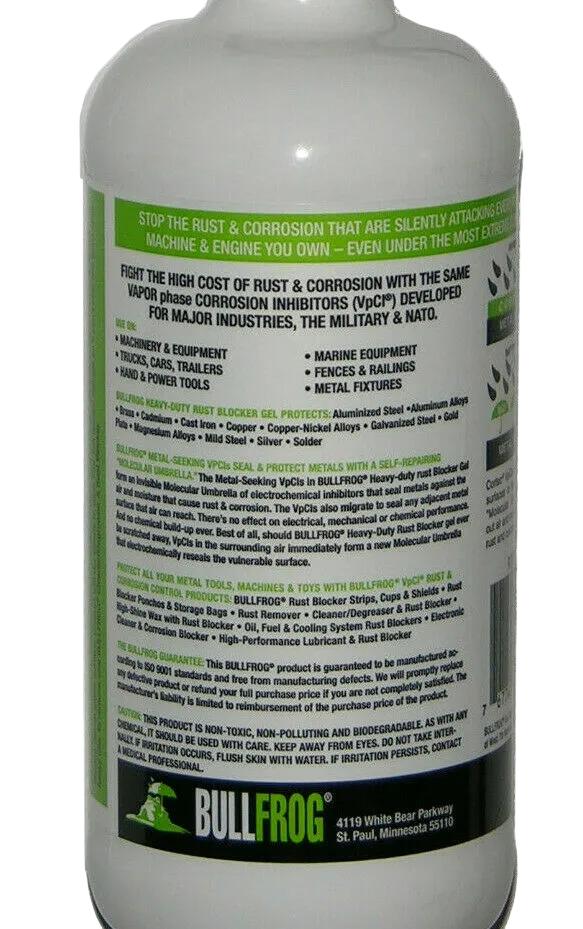 BullFrog 93896 Rust Blocker Heavy Duty Gel Protects Against Formation of Rust 16oz