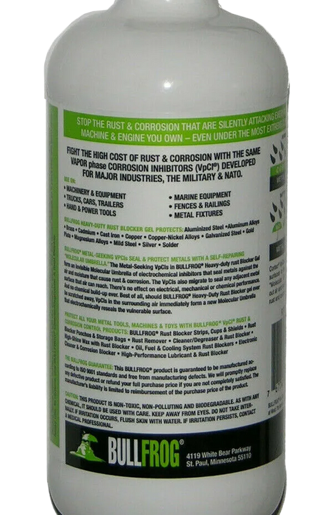 BullFrog 93896 Rust Blocker Heavy Duty Gel Protects Against Formation of Rust 16oz