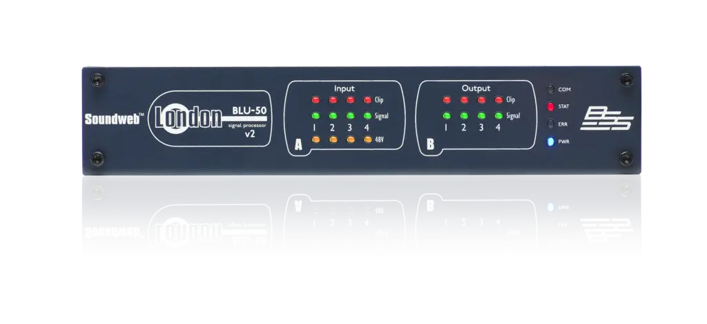 BLU50V2 4x4 Signal Processor with BLU link 4 Analog Mic/line Input 4 Analong Output