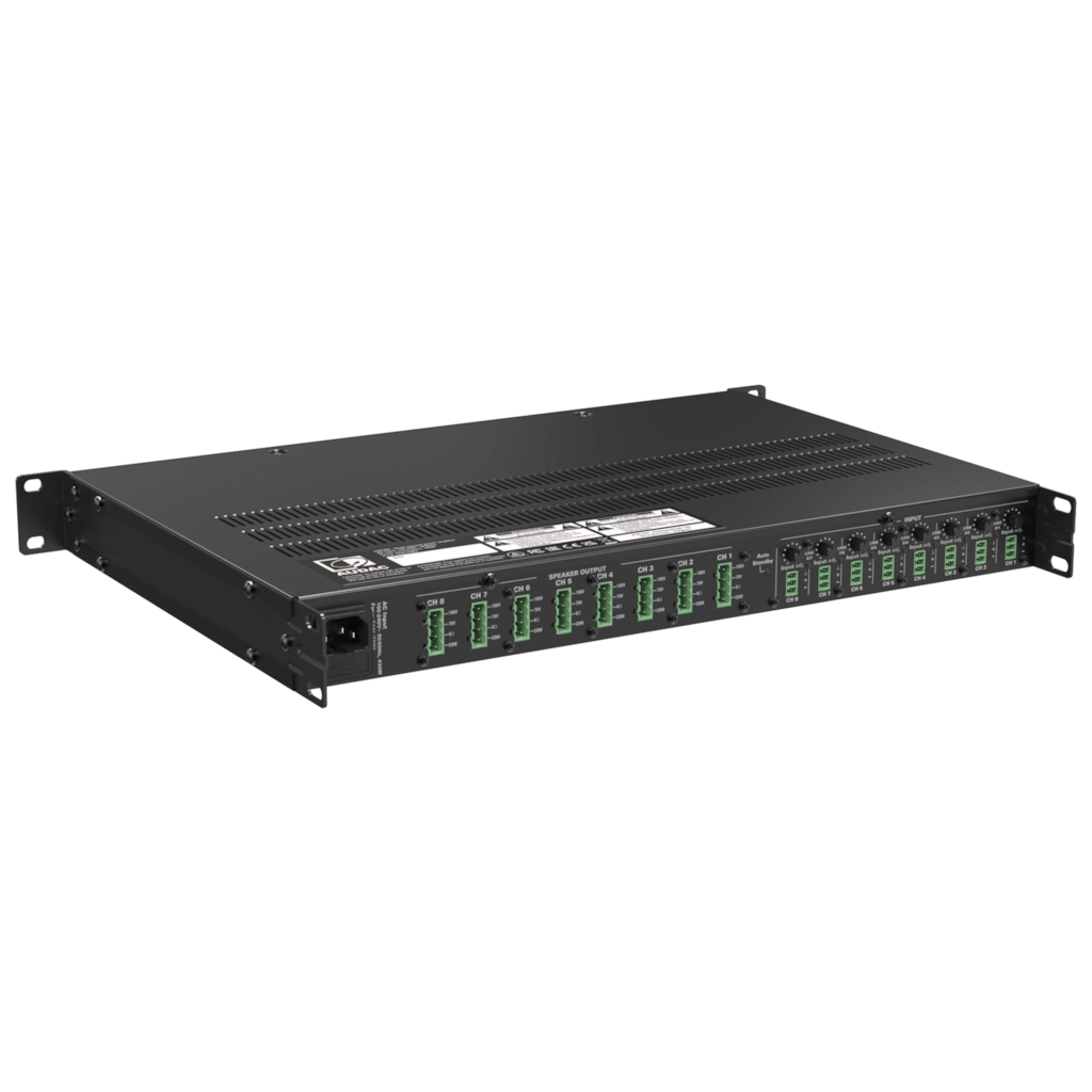 CEP803 Octo channel 4 Ohm energy-efficient amplifier - 8 x 30W - 70/100V