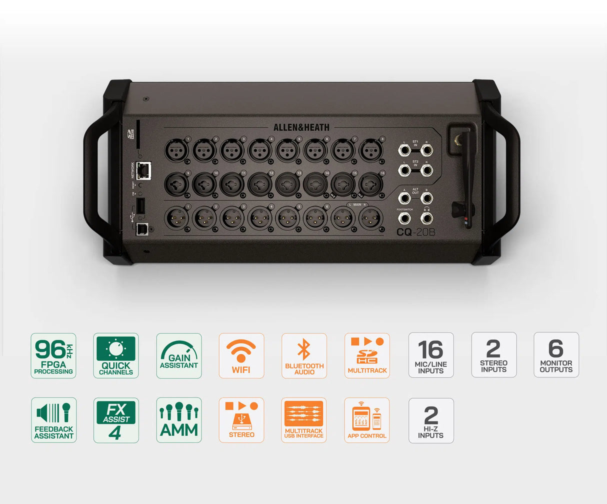 CQ-20B 96kHz Digital Mixer with WiFi and Bluetooth Connectivity