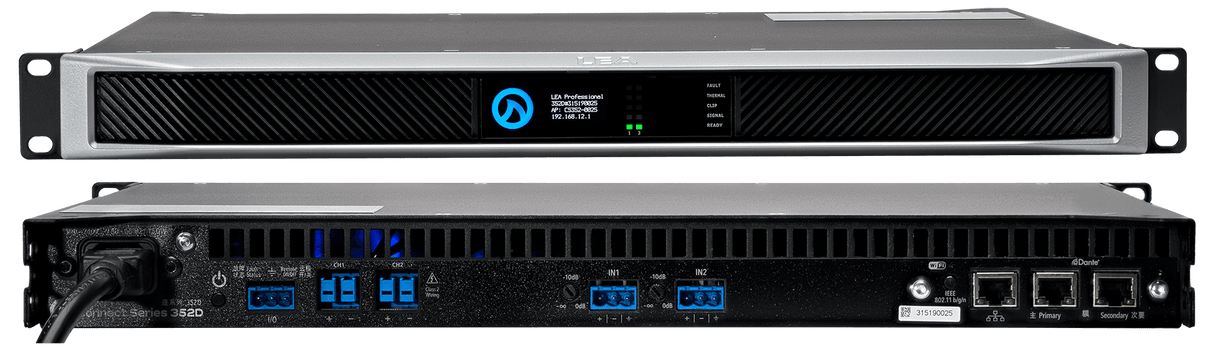 CONNECT 352D 2 Channel X 350W @ 4ω, 8ω, 70v And 100v Per Channel.