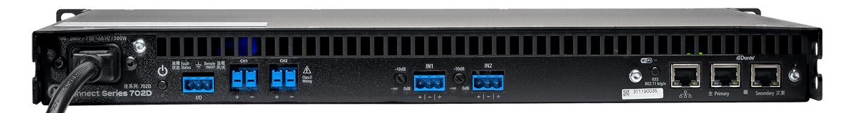 CONNECT 702D 2 Channel X 700W @ 4ω, 8ω, 70v And 100v Per Channel