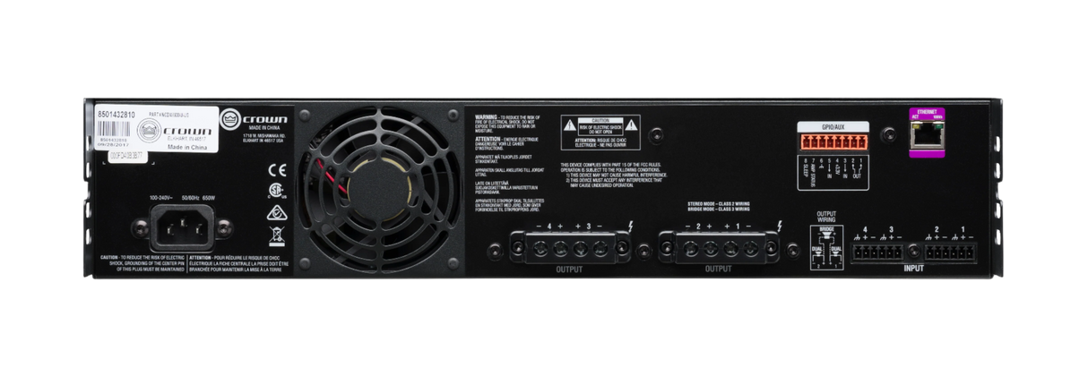 CDi4x600 4 Channel 600W per @ 4Ω 70V Power Amplifier + DSP