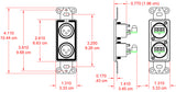 D-XLR2F Dual XLR 3-pin Female Jacks on Decora® Wall Plate