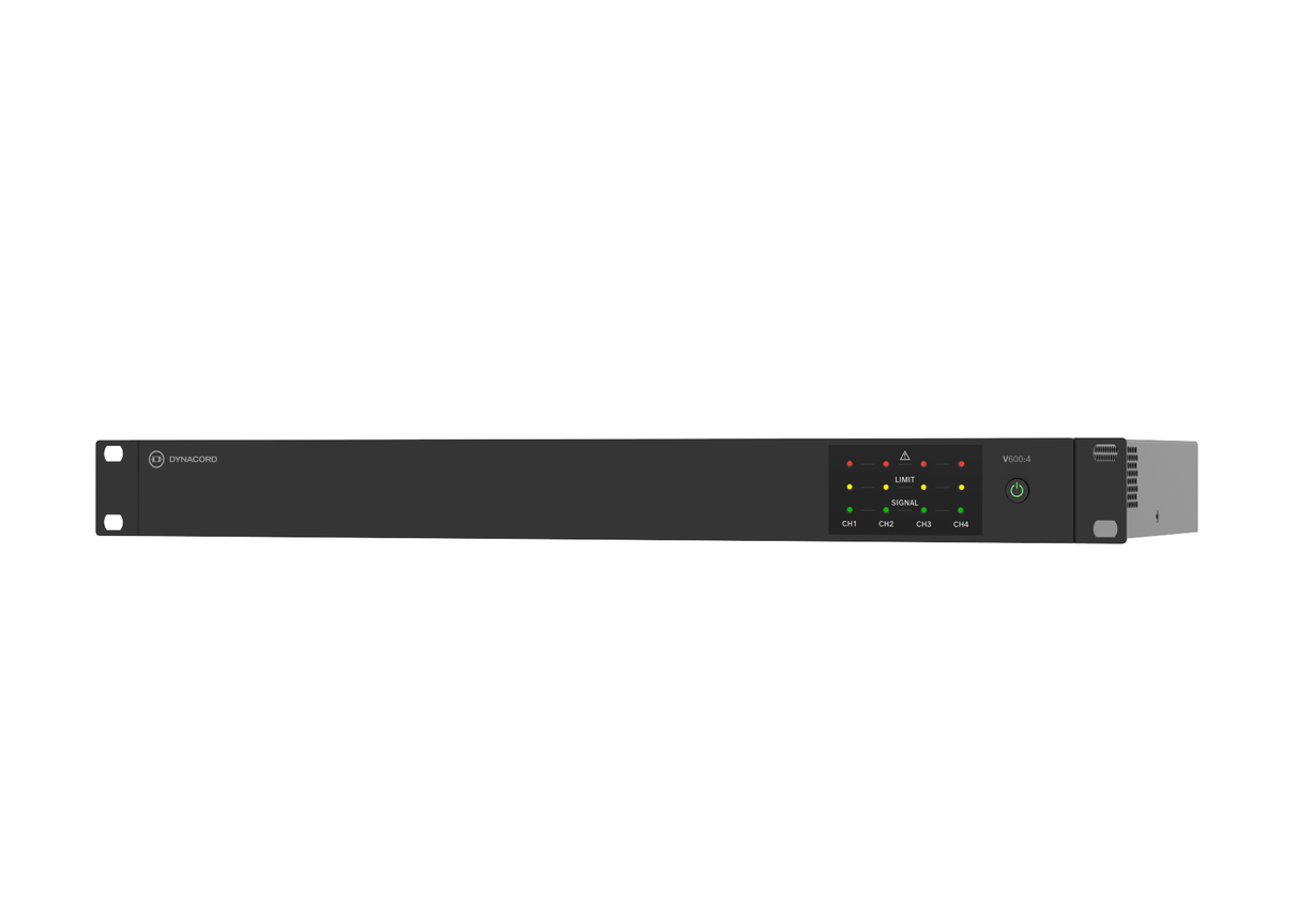 V600:4 4 Channel 600W @ 4Ω-8Ω and 70-100V Variable Load Drive Amplifier 1RU