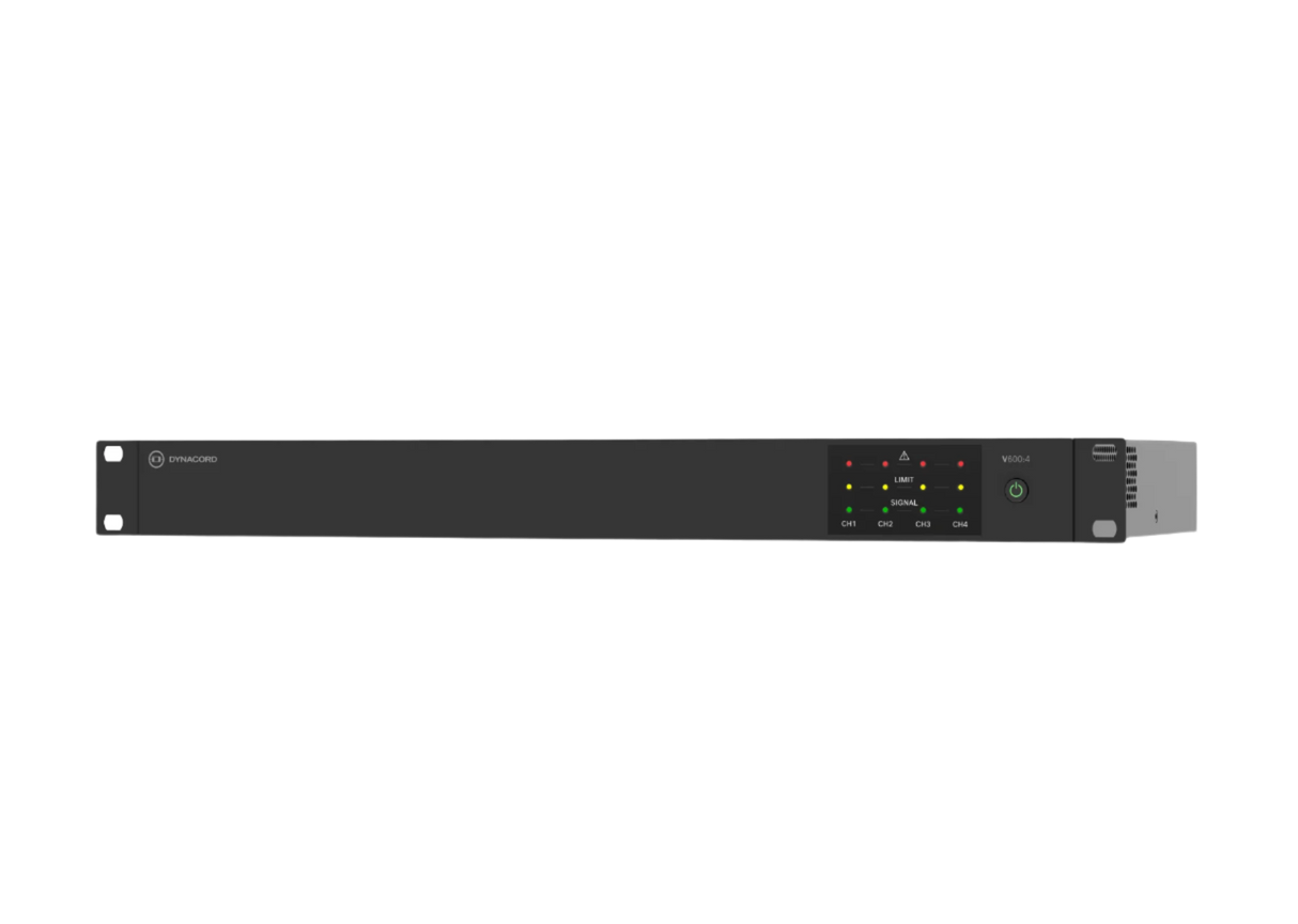 V600:4 4 Channel 600W @ 4Ω-8Ω and 70-100V Variable Load Drive Amplifier 1RU