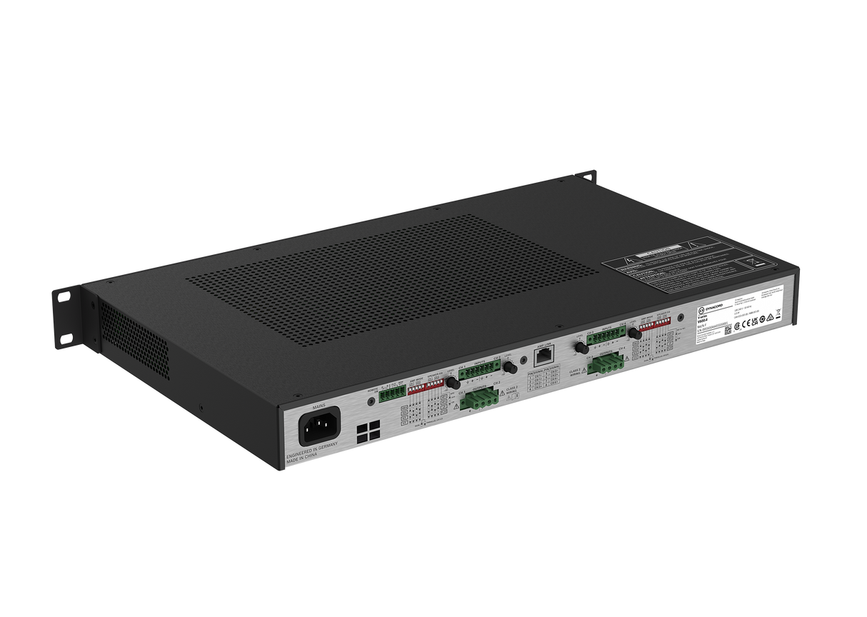 V600:4 4 Channel 600W @ 4Ω-8Ω and 70-100V Variable Load Drive Amplifier 1RU