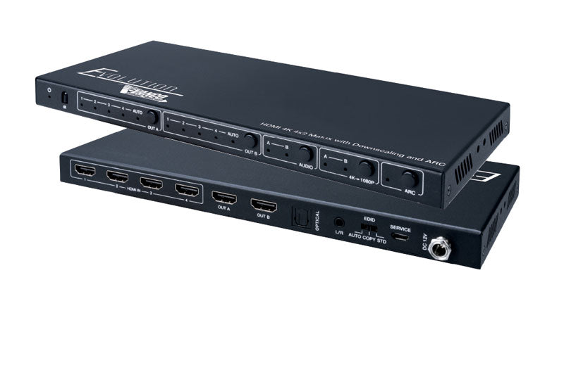EVMX4K42 HDMI 4K 4x2 Matrix with Downscaling and ARC HDR HDCP 2.2