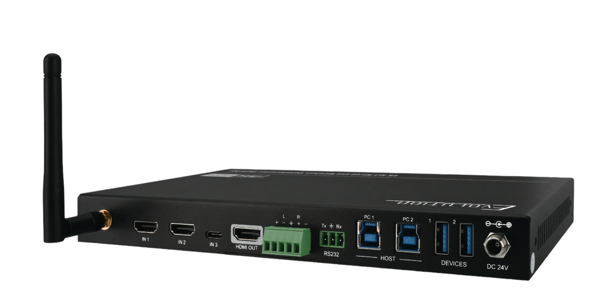 EVSW4K41 4K 4×1 Multi-Format Wireless Collaboration Switcher with Wired and Wireless Connectivity