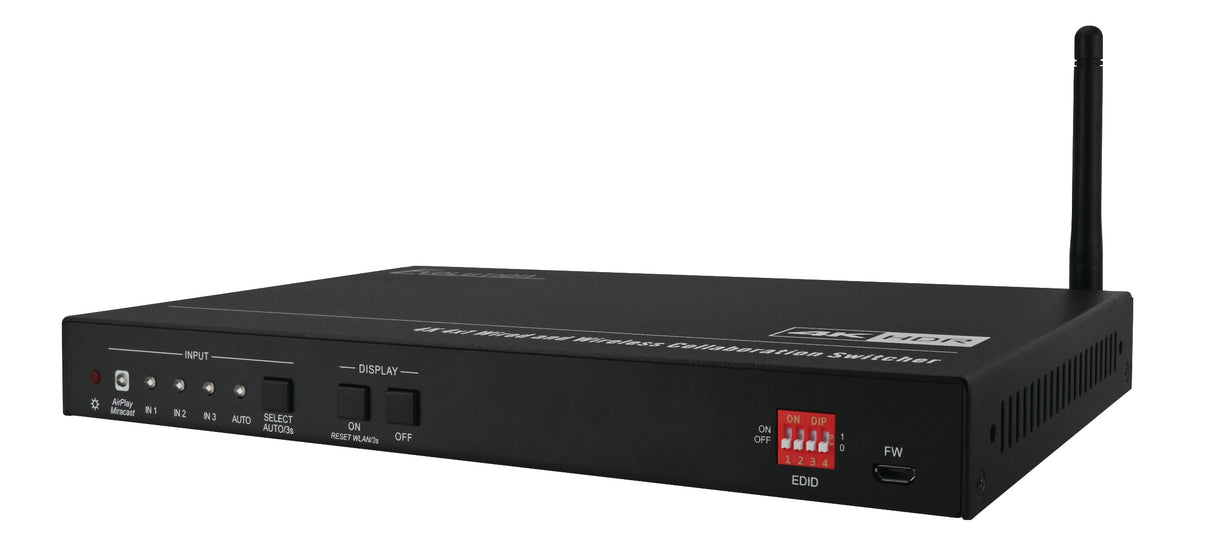 EVSW4K41 4K 4×1 Multi-Format Wireless Collaboration Switcher with Wired and Wireless Connectivity